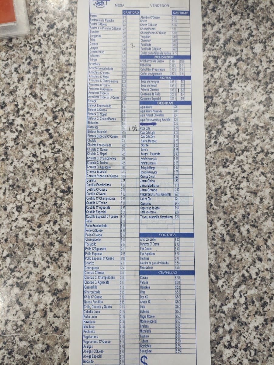 Los Chavos Menu - Image 1